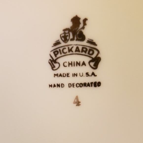 SALE Pickard China USA Ivory n Gold Square Handled Cake Plate 11 1/8 inch - Picture 7 of 9